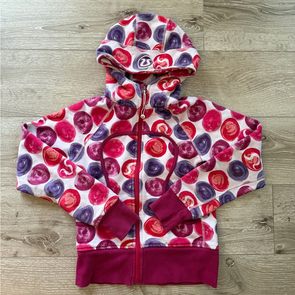 Lululemon Athletica Women’s Hooded Zip Sweatshirt In Pink & Purple Circle Print